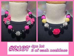 Pinkalicious Roses & Bows Necklace 4 Pack (#2167)