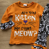 Are You Kitten Me Right Meow? Black/Orange Damask Outfit (Fall 2021071092)