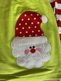 Red and White Striped Green Santa Tunic Scarf Outfit (HOLIDAY 2021070042)