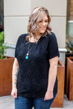 Juliet Lace Front Tee - Black