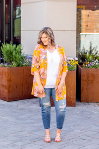 Golden Floral Kimono