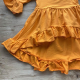 Orange High-Low Ruffled Top w/Matching Pumpkin Patch Pants 'n Scarf Set (Fall 2021071108)