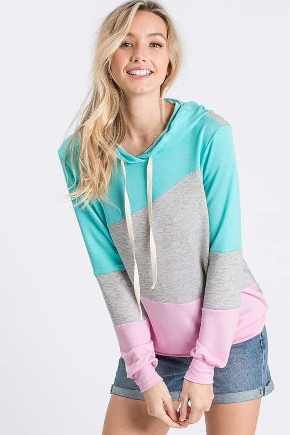 Blue Gray Pink Hoodie