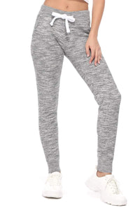 MARBLED GRAY FLEECE SWEATPANTS JOGGER-POCKETS