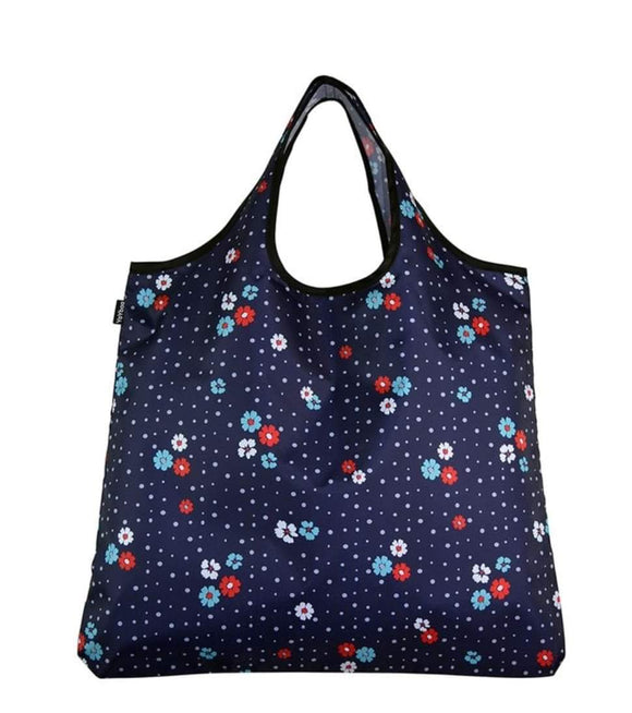 YAYBAG Reusable Navy Floral Bag