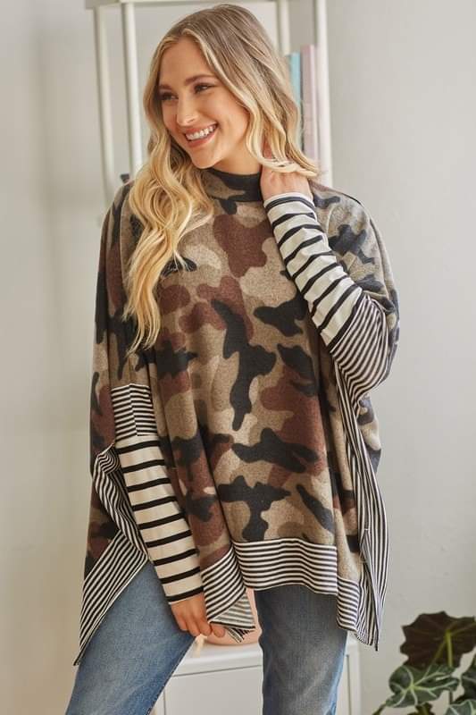 Brushed Camo Poncho