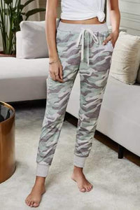 Camo Print Knit Sport Pants