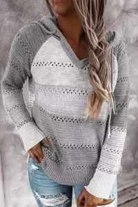 Grey Knit Hoodie