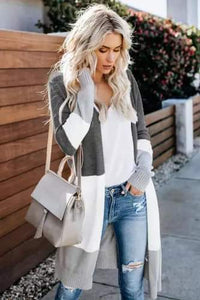 Gray Love The One You're With Colorblock Cardigan