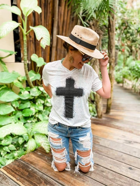 Spattered Cross Tee