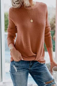 Burnt Orange Knot Sweater