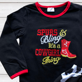 It's a Cowgirl Thing Appliqué Outfit (FP1040)-sparkledots-sparkledots