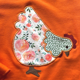 Henrietta Hen Orange Ruffled Top w/Matching Bell Bottoms (FP1051)-sparkledots-sparkledots