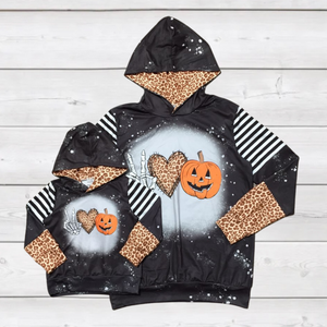 Peace, Love'n Pumpkin Mommy & Me Halloween Hoodies (FSP1021)