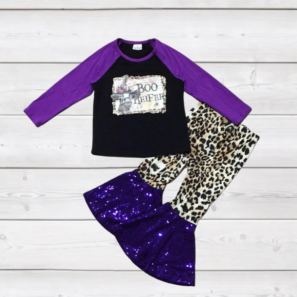 Boo Heifer! Halloween Sequin Bell Bottom Outfit (FSP2000)