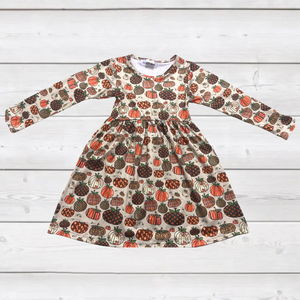 Field of Patchwork Pumpkins Dress (FSP1396)