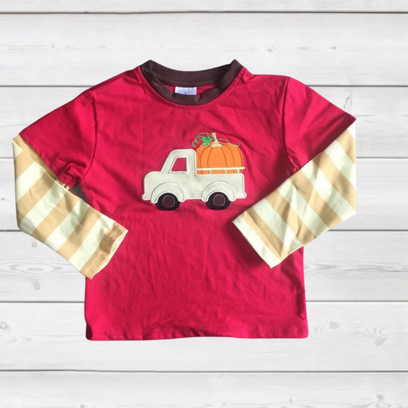 Pumpkin Truck Applique Raglan (Fall 2021071113)