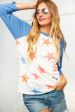 Star Print Raglan Knit Top