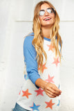 Star Print Raglan Knit Top