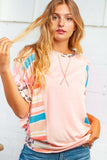 Blush Animal Color Block Blouse