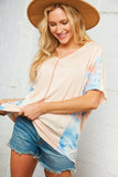 Tie Dye Color Block Out Seam Dolman Top