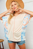 Tie Dye Color Block Out Seam Dolman Top