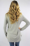 Gray Long Sleeve With Front Criss Cross Detail