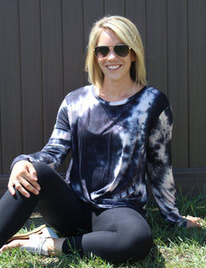 Navy Tie Dye Longsleeve Top