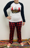 Adult Leopard/Buffalo Plaid Loungewear Holiday Set (HOLIDAY 2021070016)