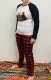 Adult Leopard/Buffalo Plaid Loungewear Holiday Set (HOLIDAY 2021070016)