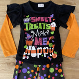 Sweet Treats Make Me Happy Top w/Matching Colored Dots Pants (Fall 2021071025)