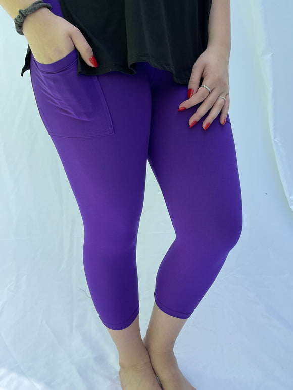 Perfectly Purple Capri w/ Pockets