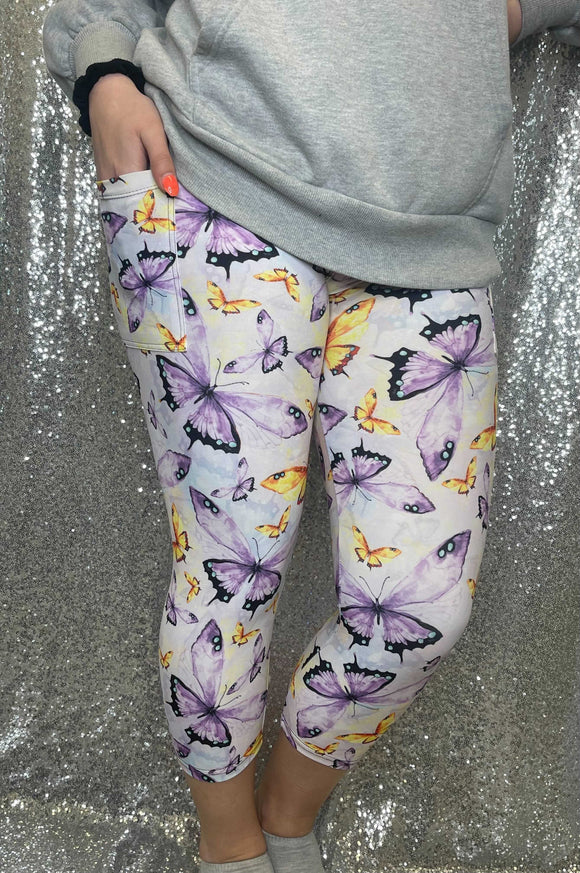 Enchanted Butterfly Capri With Pockets