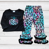 Psychedelic Leopard Pumpkin Applique Outfit (Fall 2021071117)-sparkledots-sparkledots