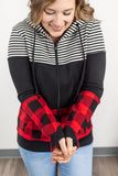 Buffalo Plaid and Stripes Full Zip Hoodie