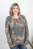 Harper Long Sleeve Henley - Army Green Camo