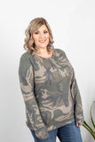 Harper Long Sleeve Henley - Army Green Camo