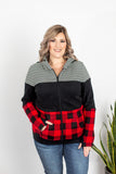 Buffalo Plaid and Stripes Full Zip Hoodie