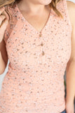 Addison Henley Tank - Peach Floral