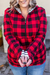 Buffalo Plaid and Stripes HalfZip Hoodie