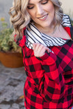 Buffalo Plaid and Stripes HalfZip Hoodie