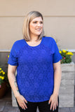 Juliet Lace Front Tee - Blue