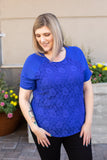 Juliet Lace Front Tee - Blue