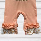 Peach Sequin Ruffle Pumpkin Romper FSP1388