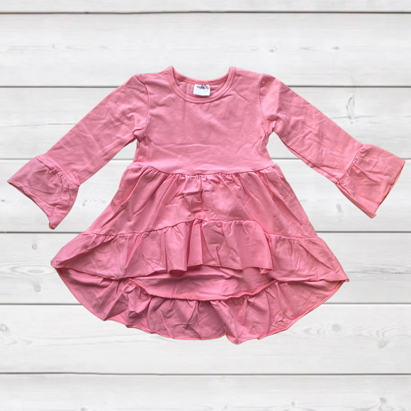 Pink Hi-Lo Ruffle Tunic (MYS 2021083013)