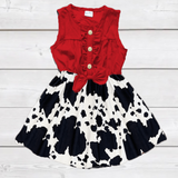 Red Cow Print Dress - Black/White