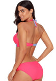 Rosy Blue Colorblock Bikini 2pcs Swimsuit