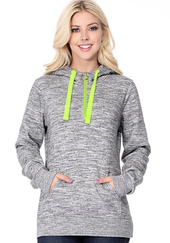 NEON CONTRAST HALF ZIP PULLOVER