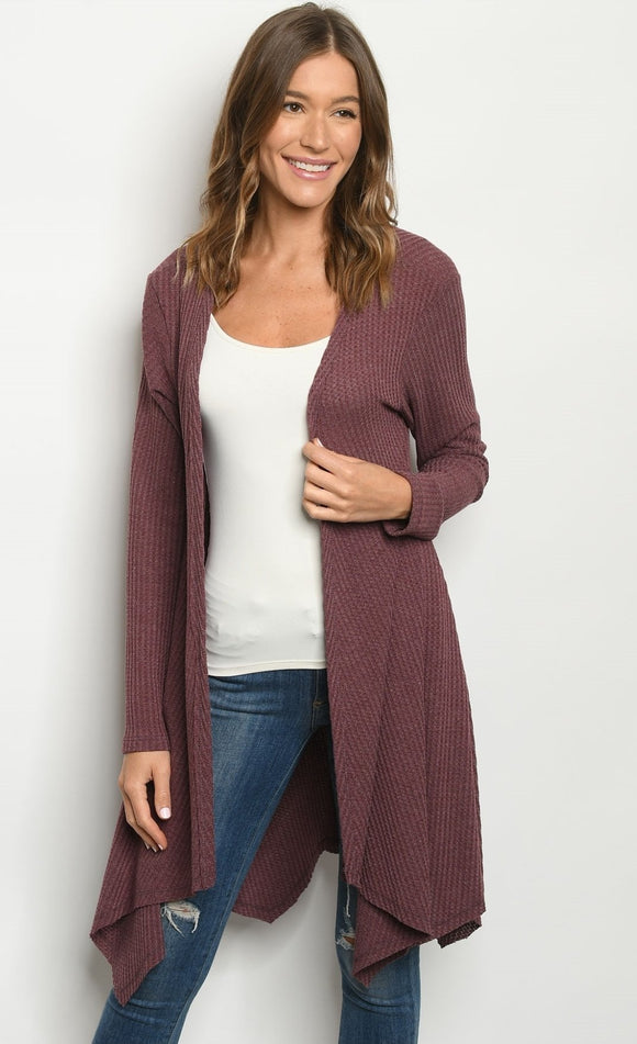 Plum Open Cardigan