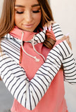 Ampersand Ave Doublehood Sweatshirt- Tickled Pink